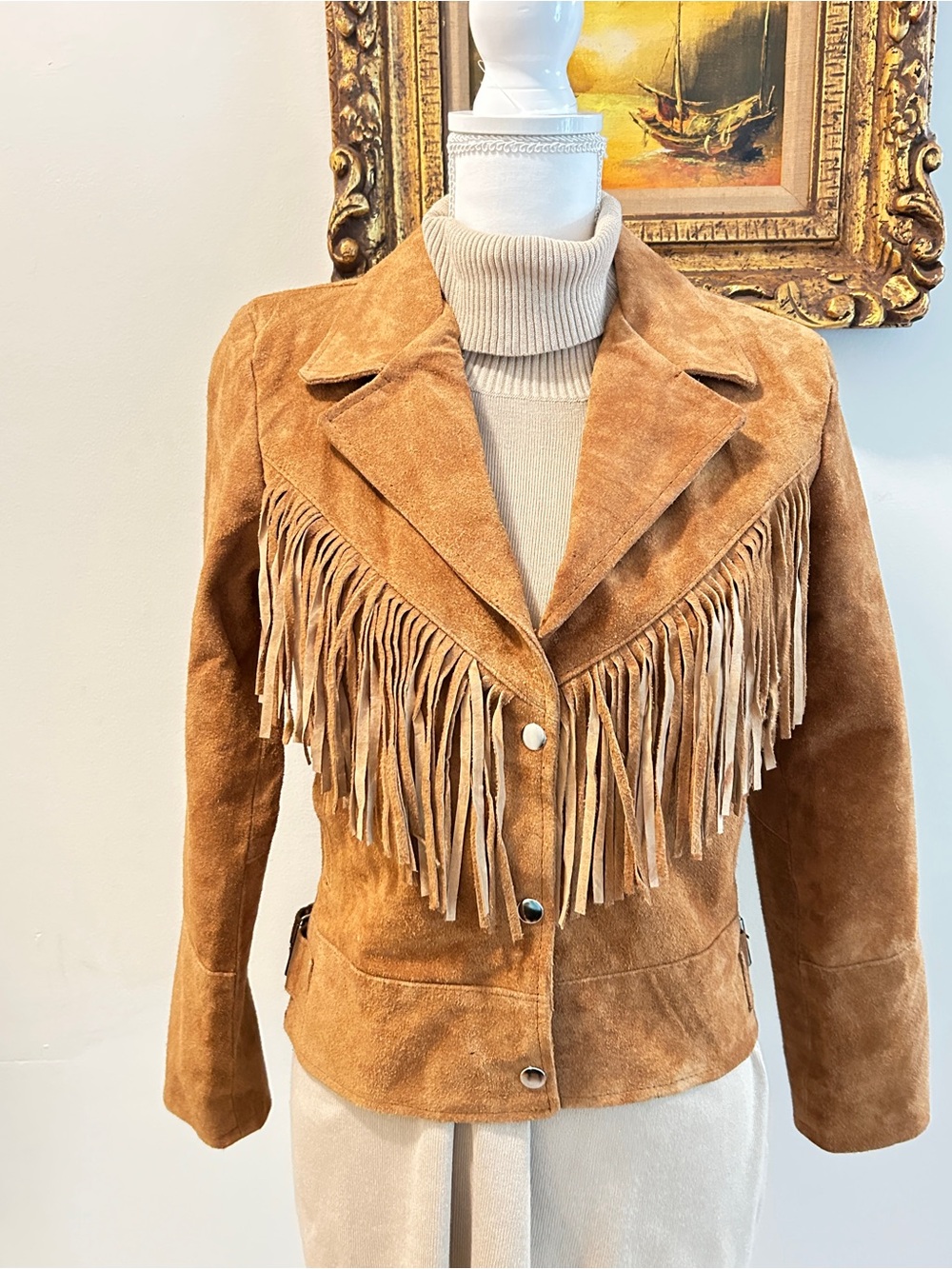 Western Suede Leather Fringe Jacket New with Tags